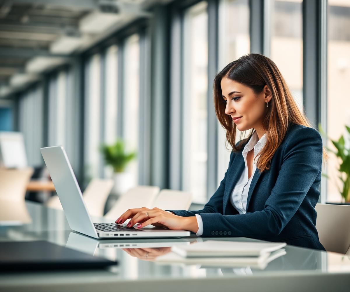 Professional working in a modern office
